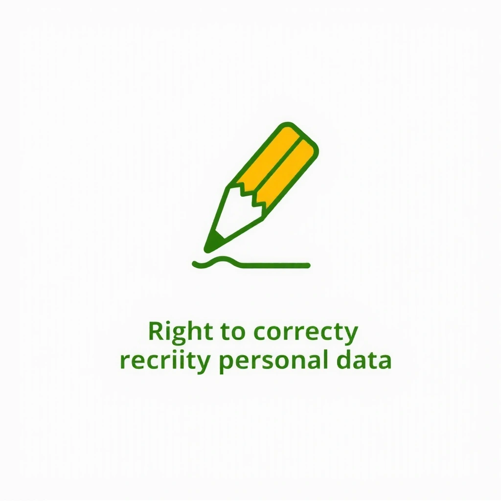 A pencil and paper icon, symbolizing the right to correct data.